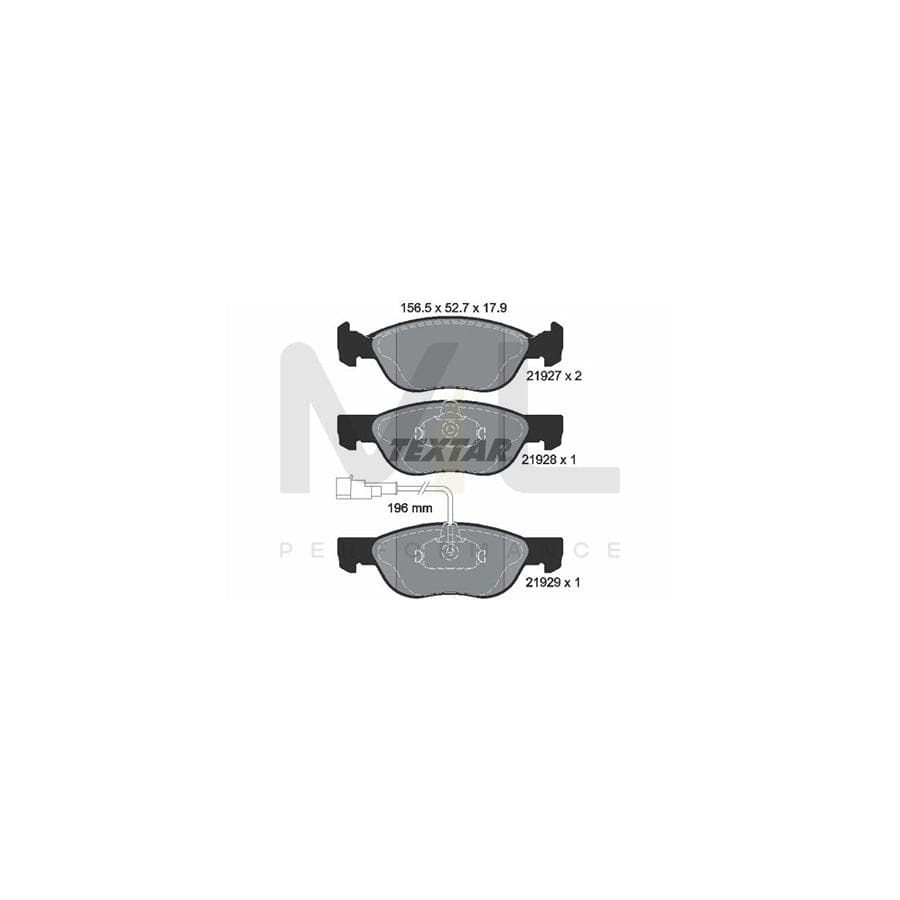 TEXTAR 2192701 Brake pad set with integrated wear warning contact