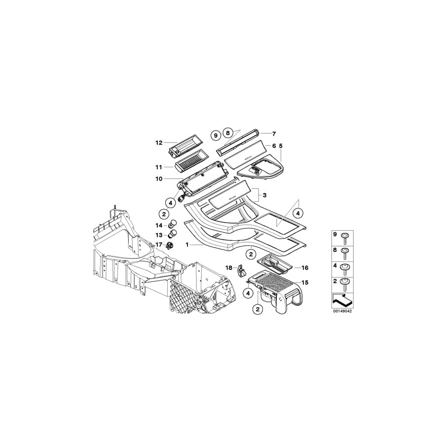 Genuine BMW 51167060445 E53 Preselect.Lever Cover F Steptronic (Inc. X5)