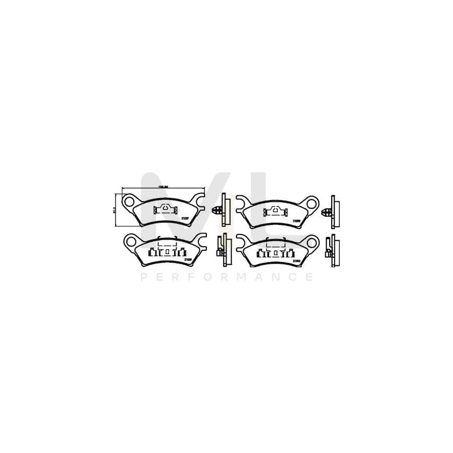 TEXTAR 2103701 Brake pad set not prepared for wear indicator