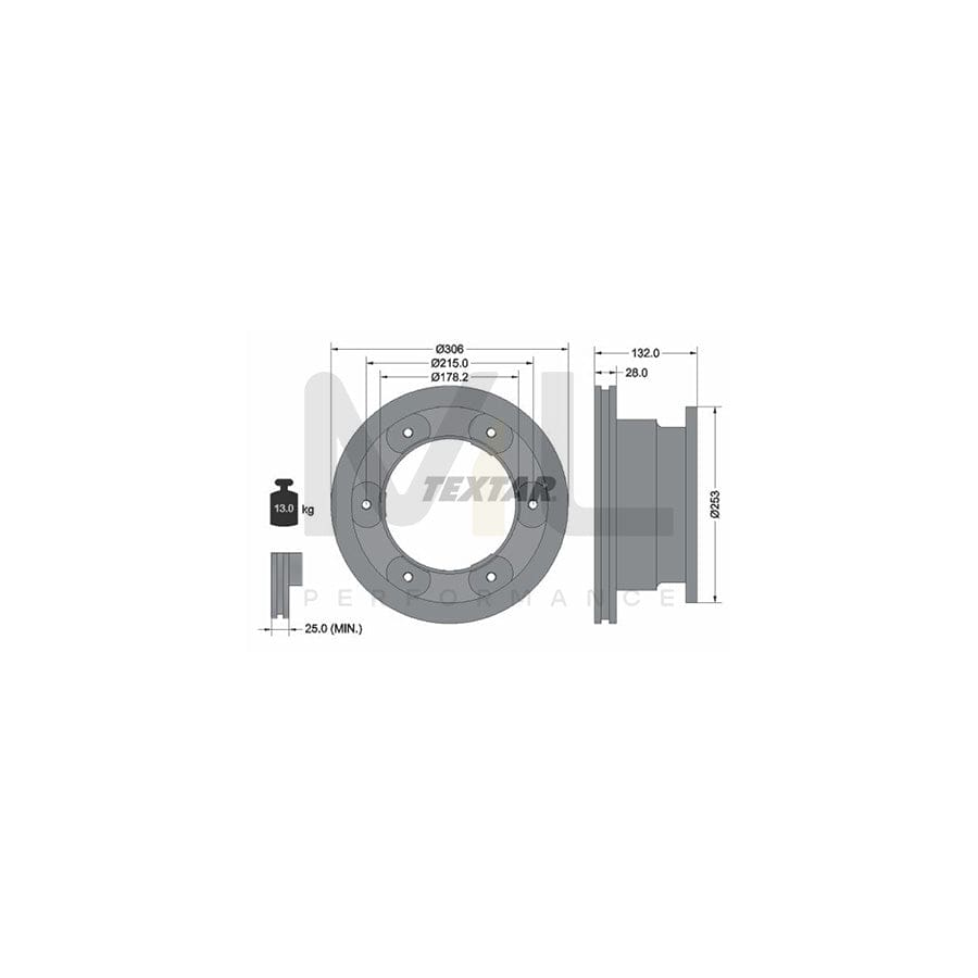 TEXTAR 93177700 Brake Disc Internally Vented, without wheel hub, without wheel studs  - 1 piece