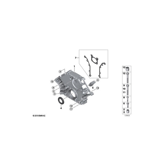 Genuine BMW 11141439717 E64 E53 E70 Gasket F Timing Case (Inc. Alpina B7, 745i & X5 4.8i)