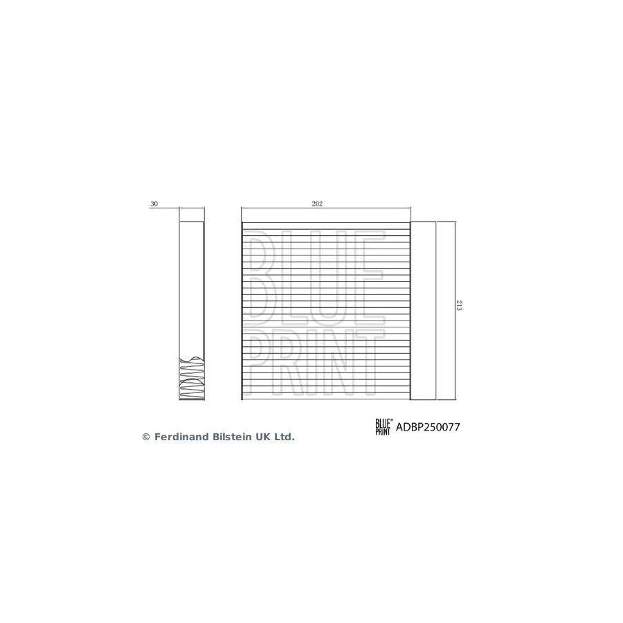 Blue Print Adbp250077 Pollen Filter for MG Mg 5 Saloon