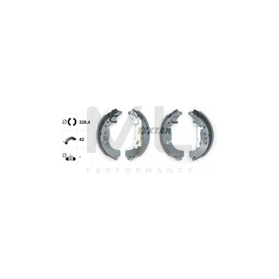 TEXTAR 91081500 Brake Shoe Set with handbrake lever