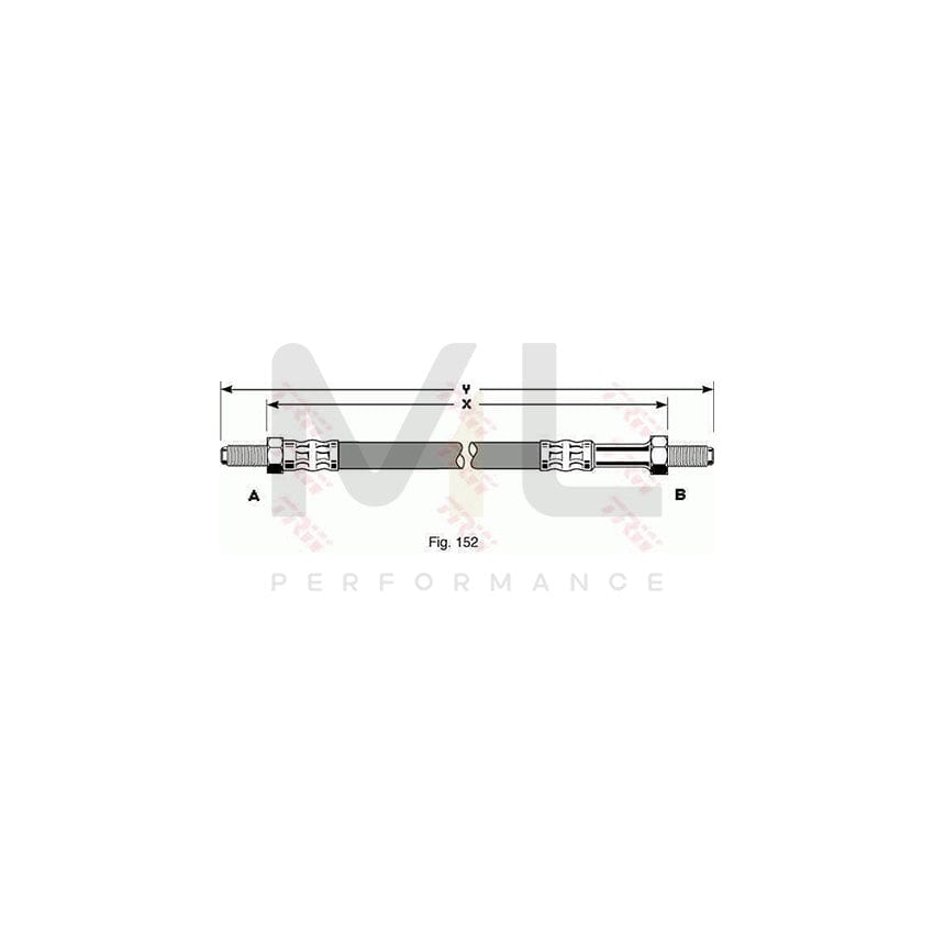 TRW PHA312 Brake Hose 505mm, M10x1