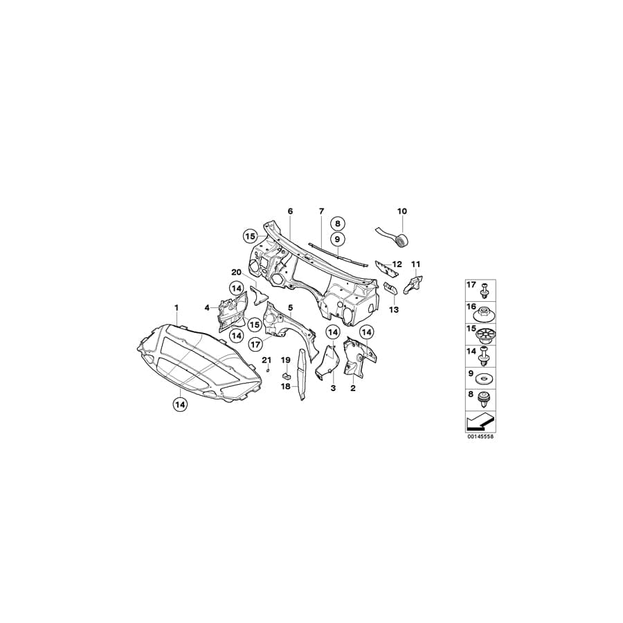 Genuine BMW 51483411954 E83 Ac Sound Insulation, Right (Inc. X3)