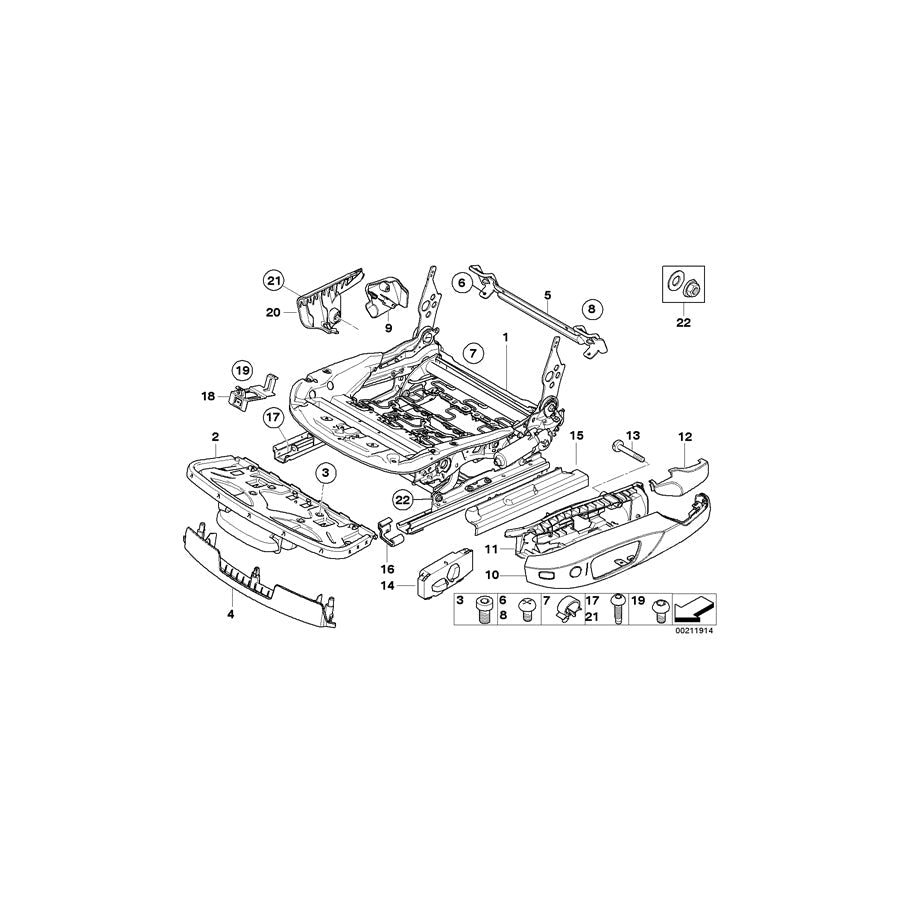 Genuine BMW 52107135540 E91 E90 E87 Electrical Seat Mechanism, Right (Inc. 320i, X1 23dX & X1 18dX)