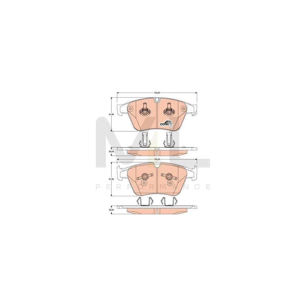 TRW Cotec Gdb1794 Brake Pad Set Prepared For Wear Indicator