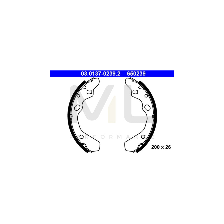 ATE 03.0137-0239.2 Brake Shoe Set for MAZDA 323