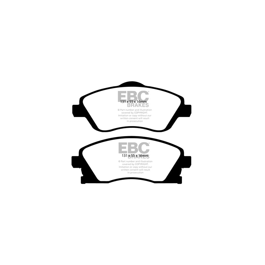 EBC PD03KF1317 Vauxhall Yellowstuff Front Brake Pad & Plain Disc Kit - Girling/TRW Caliper (Inc. Corsa C & Meriva) 2 | ML Performance UK Car Parts