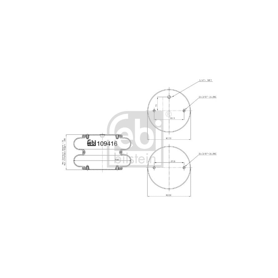 Febi Bilstein 109416 Boot, Air Suspension
