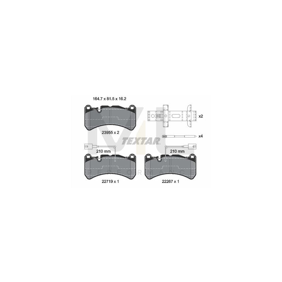 TEXTAR 2395503 Brake pad set incl. wear warning contact, with brake caliper screws, with accessories