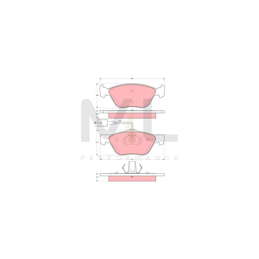 TRW Gdb1602 Brake Pad Set Incl. Wear Warning Contact