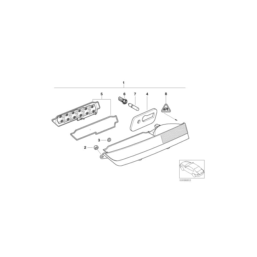 Genuine BMW 63216917095 E66 E67 E65 Gasket, Rear Light, Trunk Lid, Left (Inc. 730d, 760LiS & 735Li)