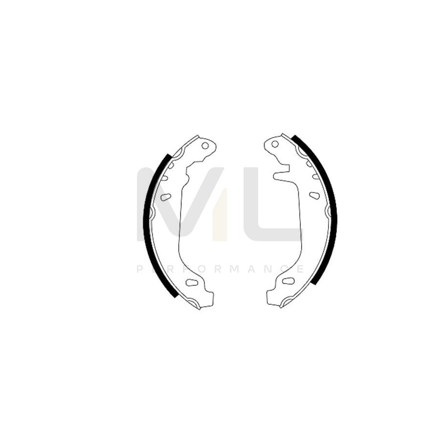 TEXTAR 91037400 Brake Shoe Set without handbrake lever, with accessories