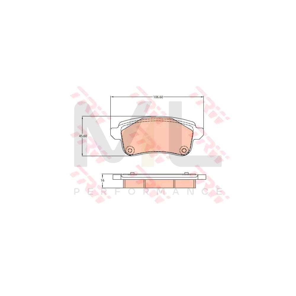 TRW Gdb2136 Brake Pad Set Not Prepared For Wear Indicator