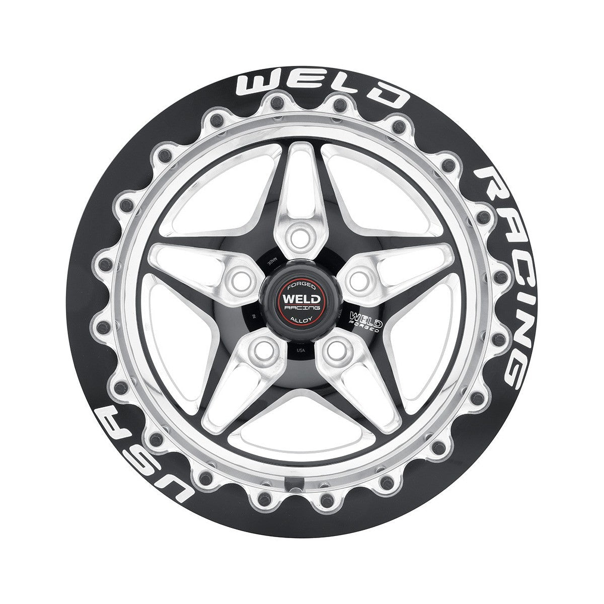 Weld 81HB7100B72F S81 Beadlock Wheel 17x10 5x4.75 ET43 BS7.2 Black (High Pad) For Rear CORVETTE C7 ZO6 2014 - 2019