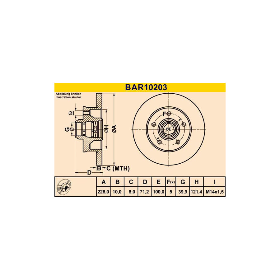 Barum Bar10203 Brake Disc