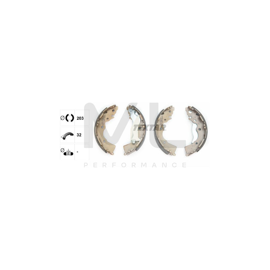 TEXTAR 91068900 Brake Shoe Set with handbrake lever