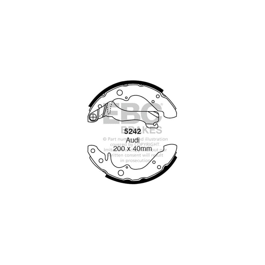 EBC 5242 Audi 100 Rear Brake Shoes 1 | ML Performance UK Car Parts