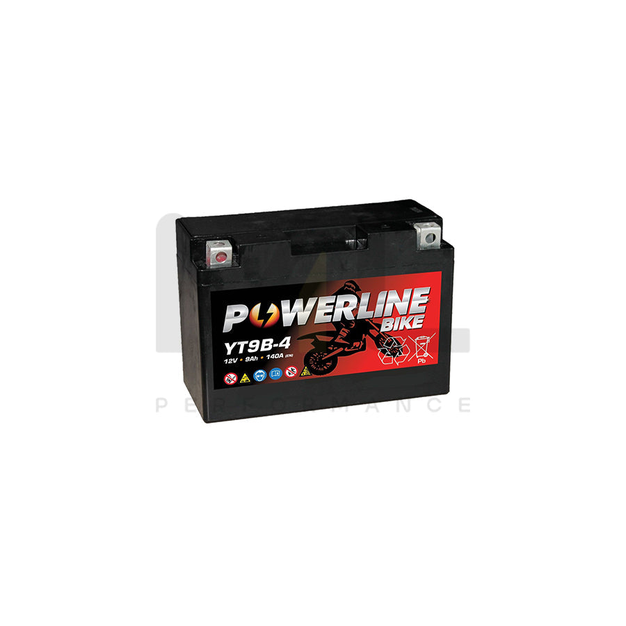 Powerline YT9B-4 Motorcycle Battery 12V 9Ah YT9B4