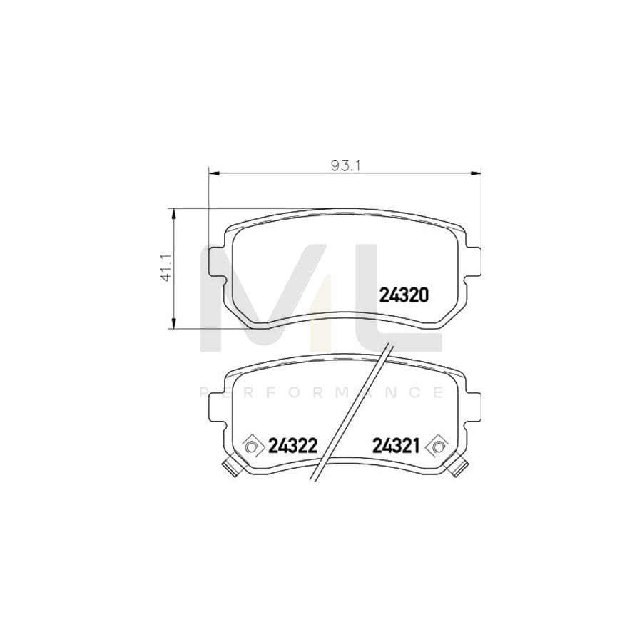 TEXTAR 2432004 Brake pad set with acoustic wear warning