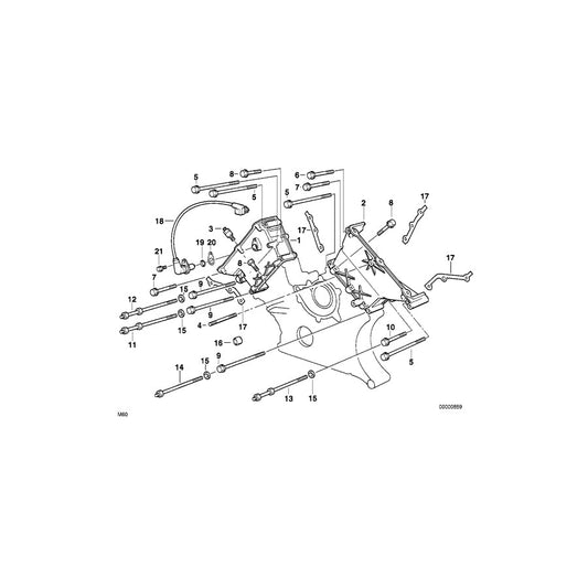 Genuine BMW 11141729585 E34 E32 Timing Case Cover, Top Zyl.5-8 (Inc. 540i, 740i & 530i)