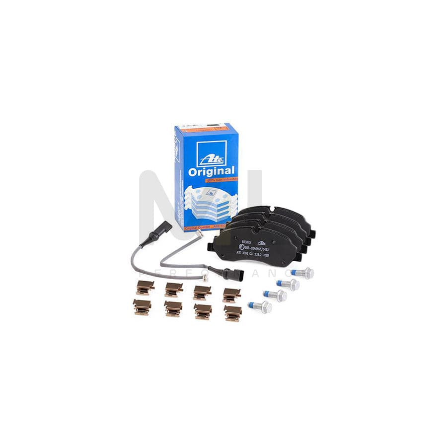 ATE 13.0460-3875.2 Brake pad set incl. wear warning contact, prepared for wear indicator, with brake caliper screws, with accessories