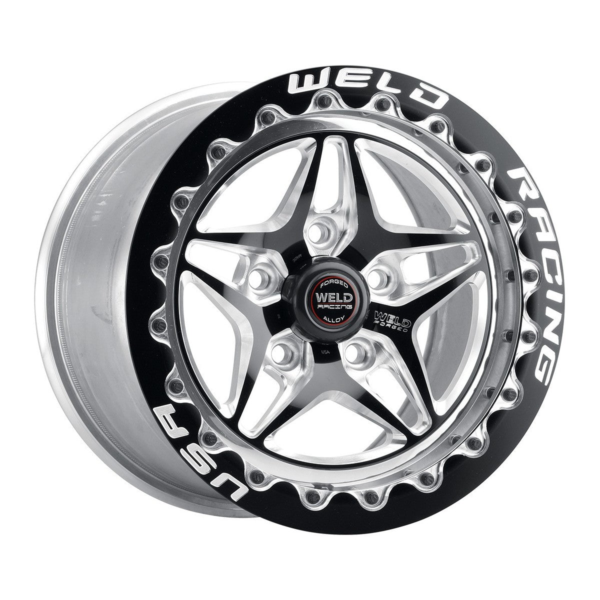 Weld 81HB7100B72F S81 Beadlock Wheel 17x10 5x4.75 ET43 BS7.2 Black (High Pad) For Rear CORVETTE C7 ZO6 2014 - 2019