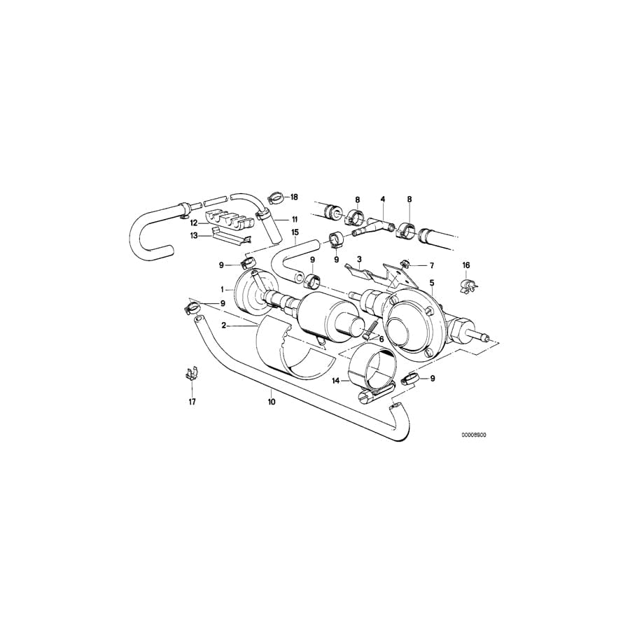 Genuine BMW 64128379561 E39 E34 E32 Fuel Hose 126mm (Inc. 525d, 735i & 535i)