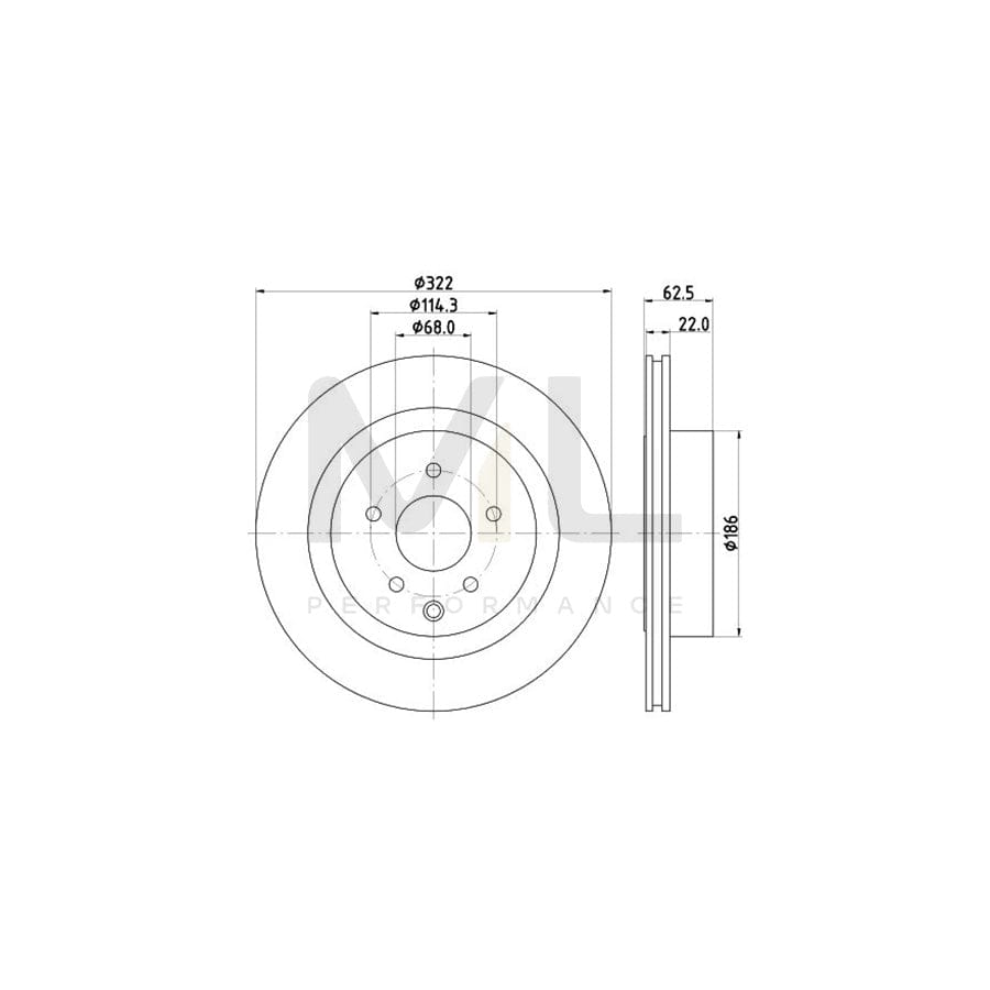 HELLA PRO 8DD 355 120-551 Brake Disc Internally Vented, Coated, without wheel hub, without wheel studs | ML Performance Car Parts