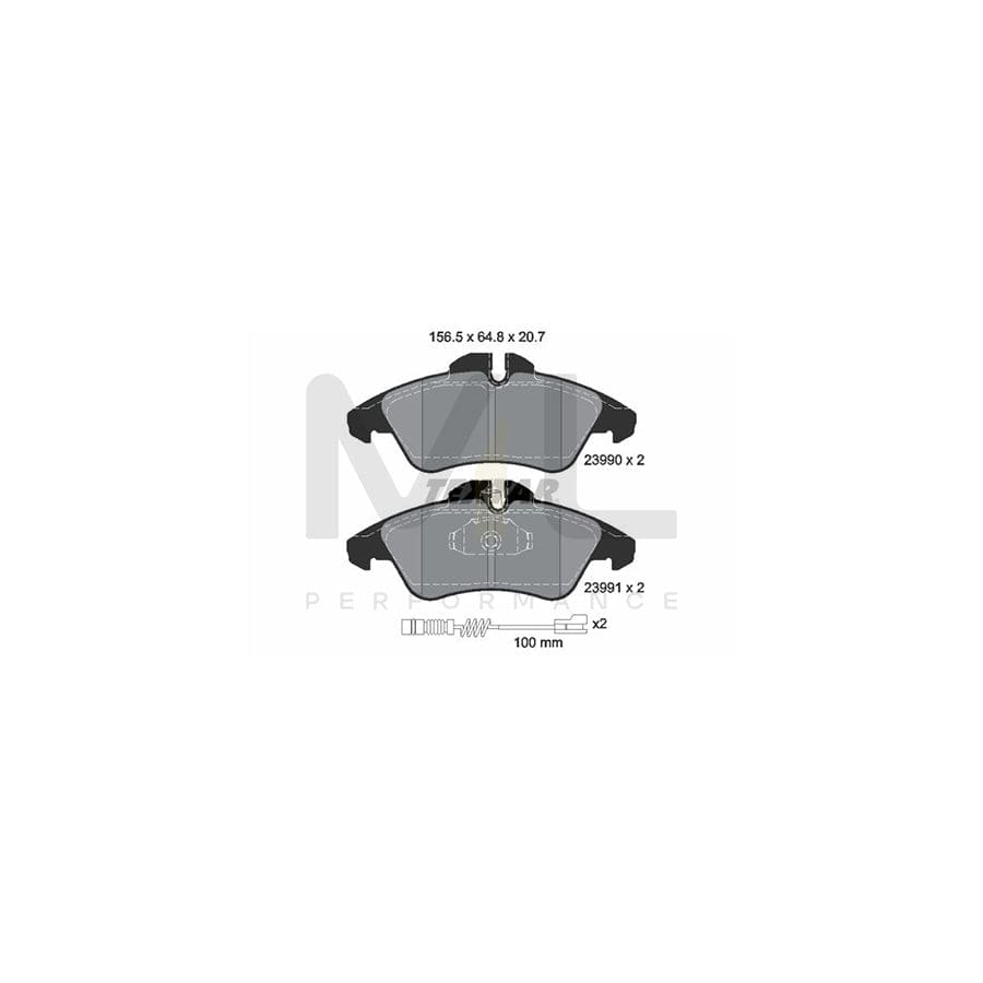 TEXTAR 2399002 Brake pad set incl. wear warning contact
