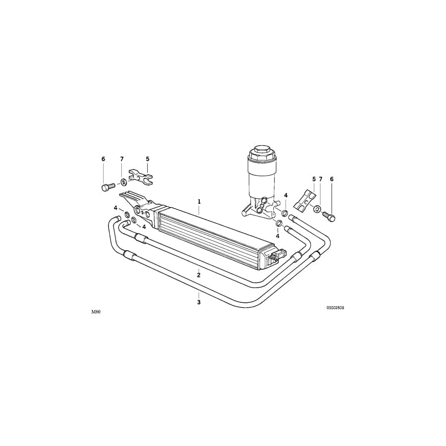 Genuine BMW 17222244894 E34 Oil Cooling Pipe Outlet (Inc. 525td)