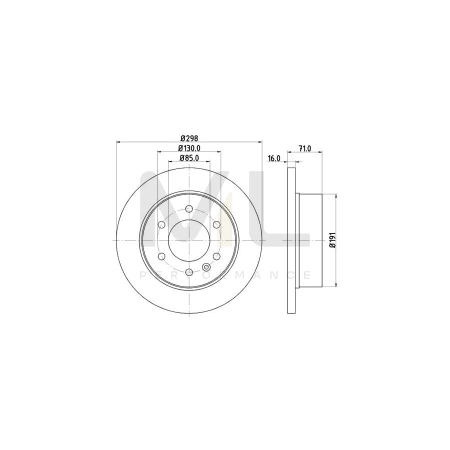 HELLA 8DD 355 117-641 Brake Disc Solid, without wheel hub, without wheel studs | ML Performance Car Parts