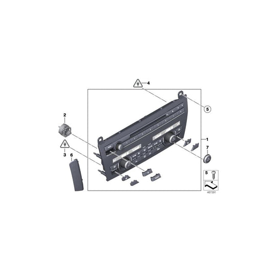 Genuine BMW 61319386650 F12 F13 F06 Rep. Kit For Radio/Climate Cont. Panel (Inc. ALPINA B6, 640iX & 650iX 4.0)