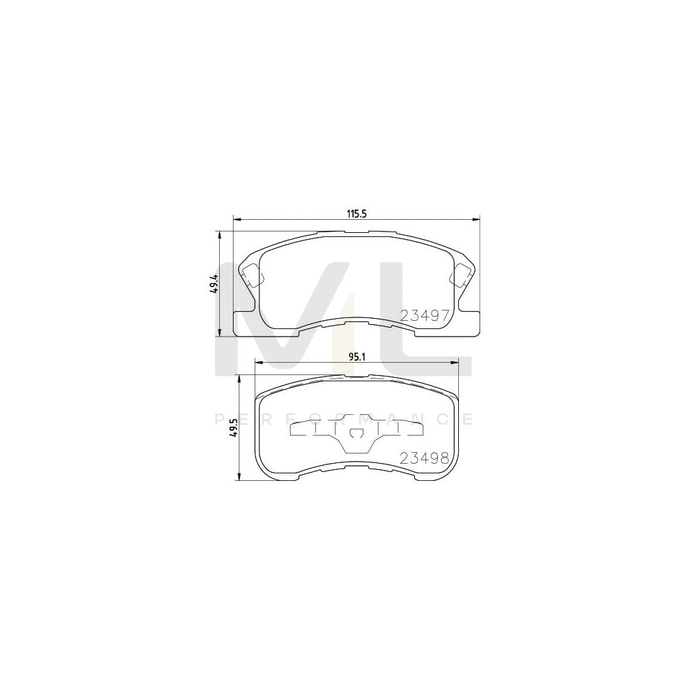 Hella 8DB 355 017-111 Brake Pad Set With Acoustic Wear Warning | ML Performance Car Parts