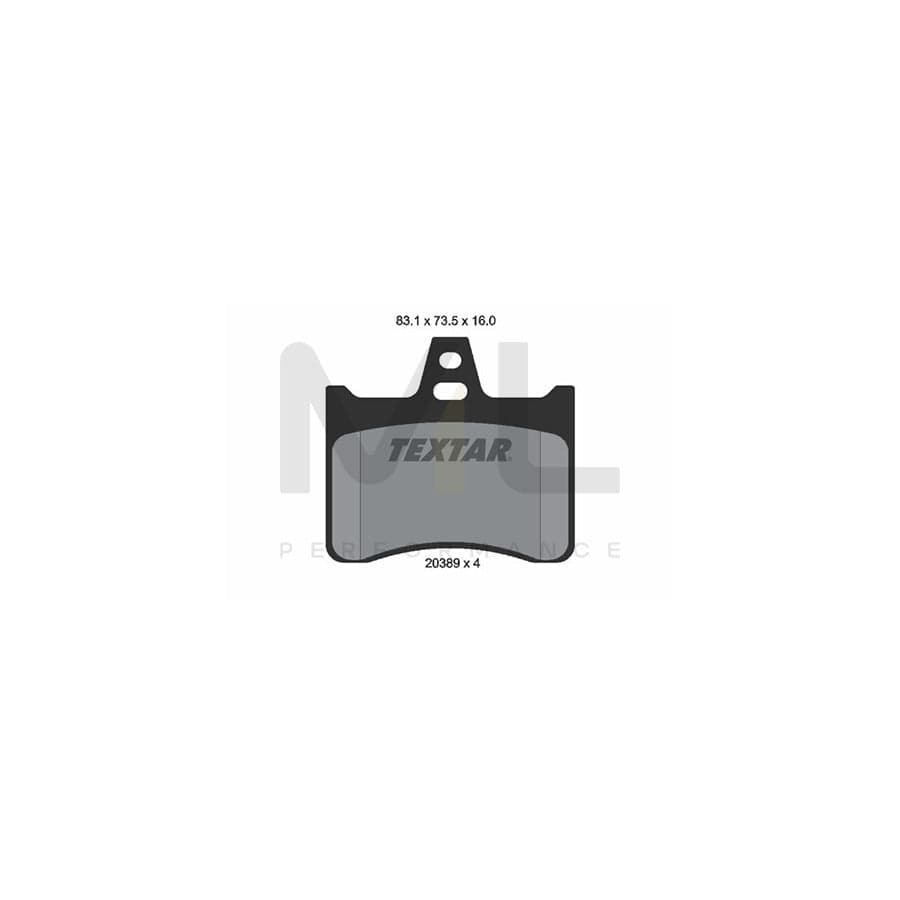 TEXTAR 2038902 Brake pad set not prepared for wear indicator