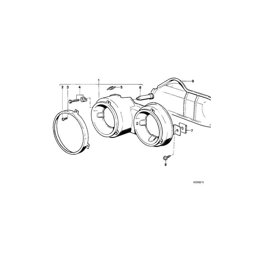 Genuine BMW 63121360615 E12 Glass Holding Frame (Inc. 3.0CS, 3.3Li & 3.0Si)