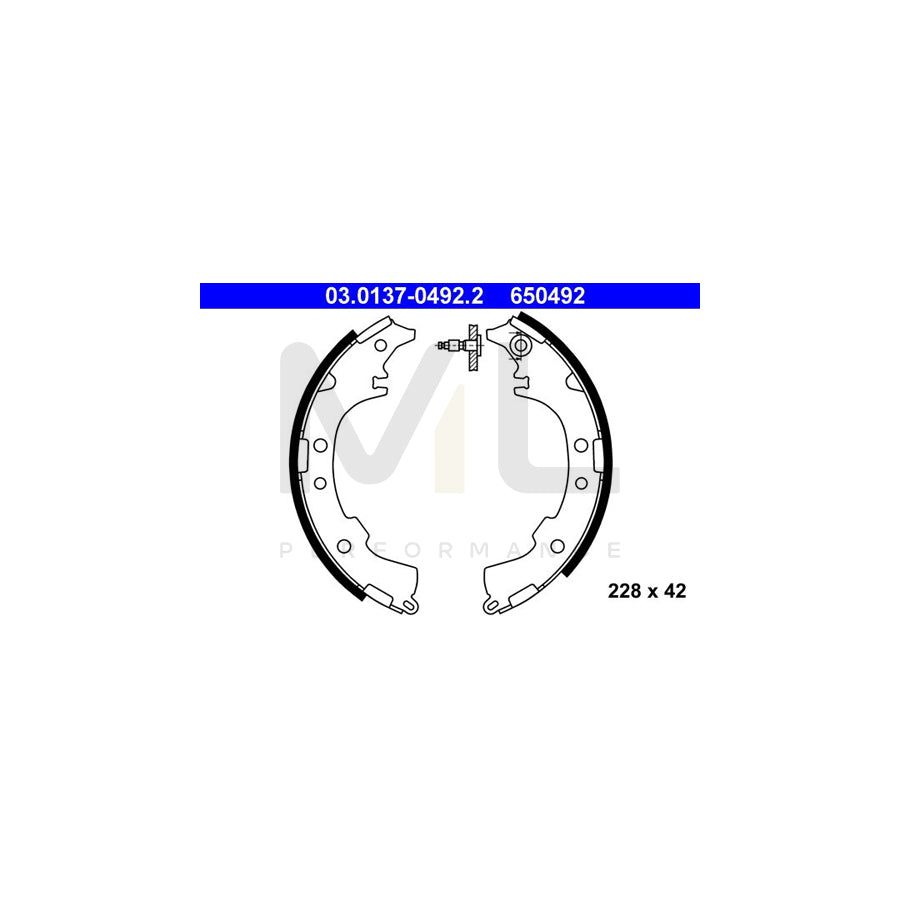ATE 03.0137-0492.2 Brake Shoe Set for DAIHATSU Terios II (J2) without lever