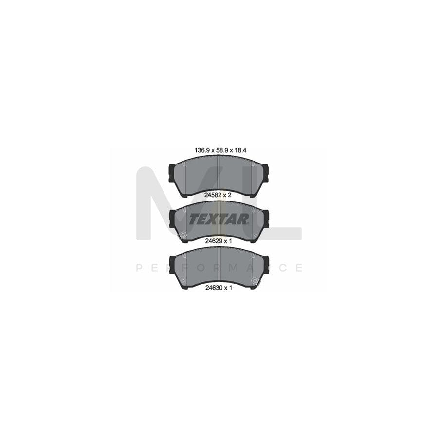TEXTAR 2458202 Brake pad set for MAZDA 6 with acoustic wear warning