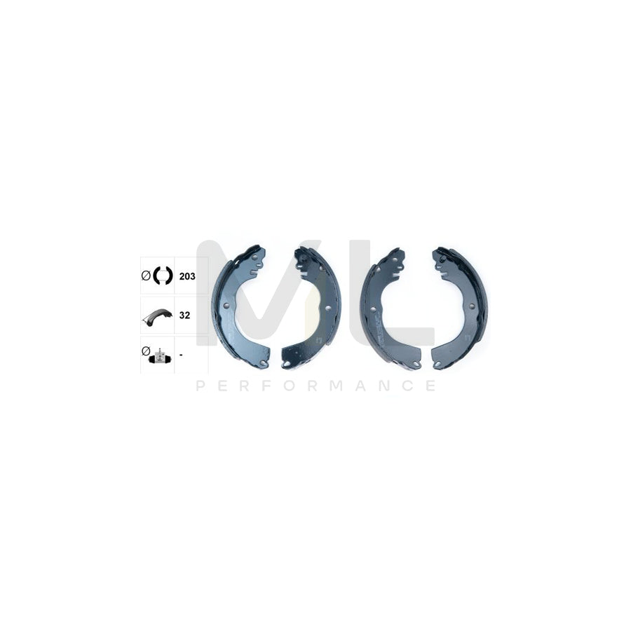 TEXTAR 91082000 Brake Shoe Set for MITSUBISHI MIRAGE without handbrake lever