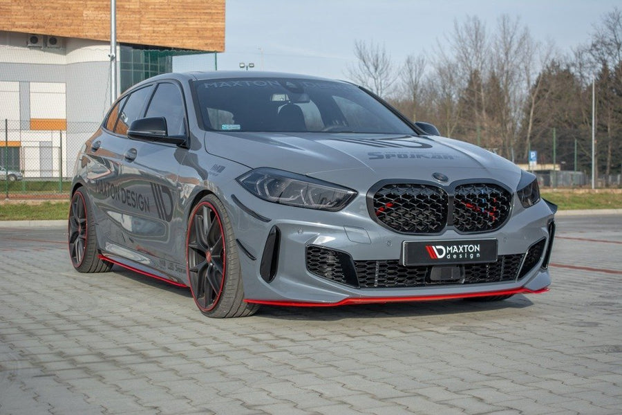 Maxton Design BM-1-40-MPACK-FD4RED Front Splitter V.4 BMW Series 1 F40 M-Pack / M135i | ML Performance UK Car Parts