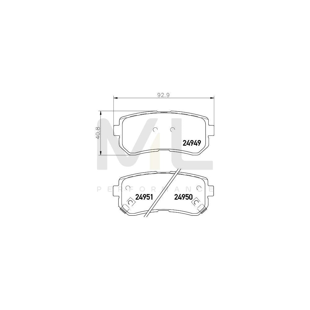 Hella 8DB 355 014-911 Brake Pad Set With Acoustic Wear Warning | ML Performance Car Parts