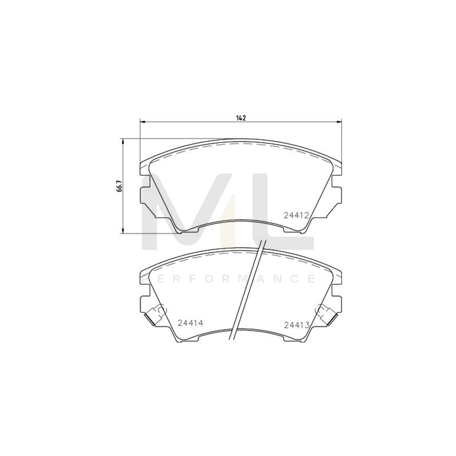 TEXTAR 2441205 Brake pad set with acoustic wear warning