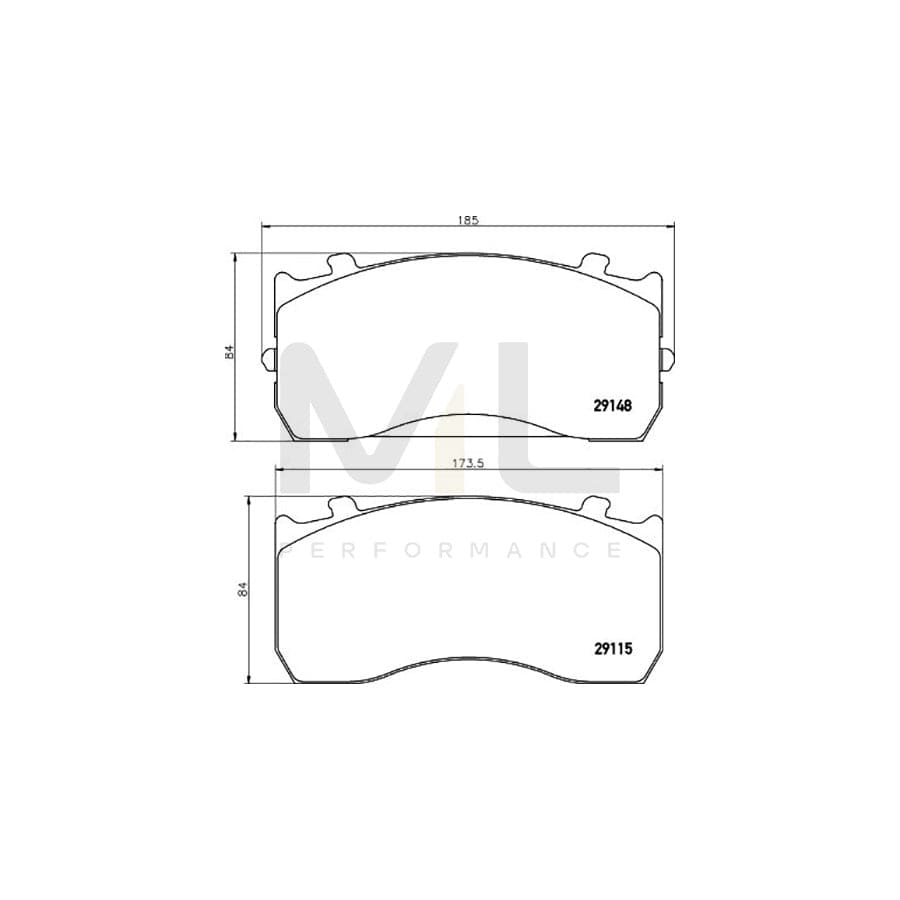 TEXTAR 2914815 Brake pad set not prepared for wear indicator