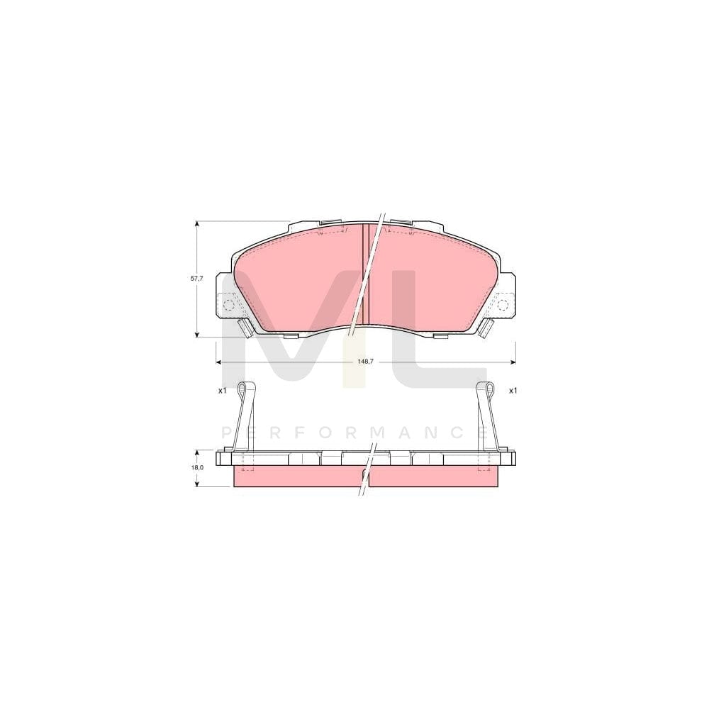 TRW Gdb995 Brake Pad Set With Acoustic Wear Warning, With Brake Caliper Screws, With Accessories