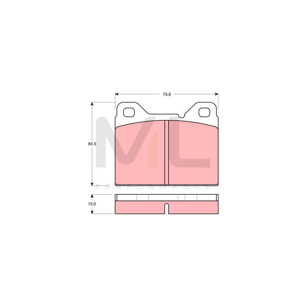 TRW Gdb1065 Brake Pad Set For Volvo 240 Not Prepared For Wear Indicator