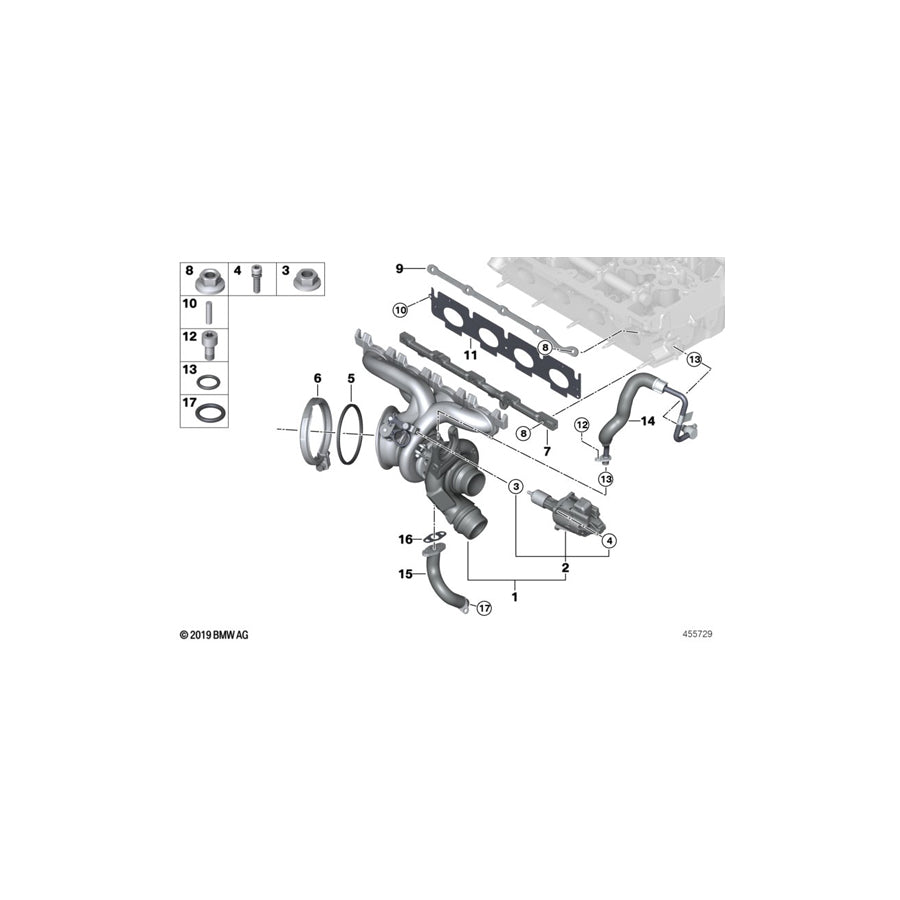 Genuine BMW 11429487723 G32 G11 F23 Gasket Asbestos Free (Inc. 420i, X2 25iX & X1 20i)