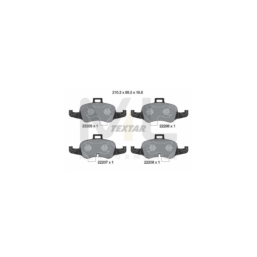 TEXTAR 2220501 Brake pad set for AUDI TT incl. wear warning contact