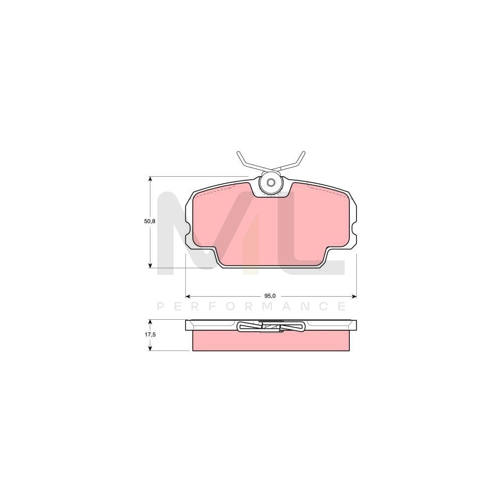 TRW Gdb434 Brake Pad Set Not Prepared For Wear Indicator, With Brake Caliper Screws, With Accessories