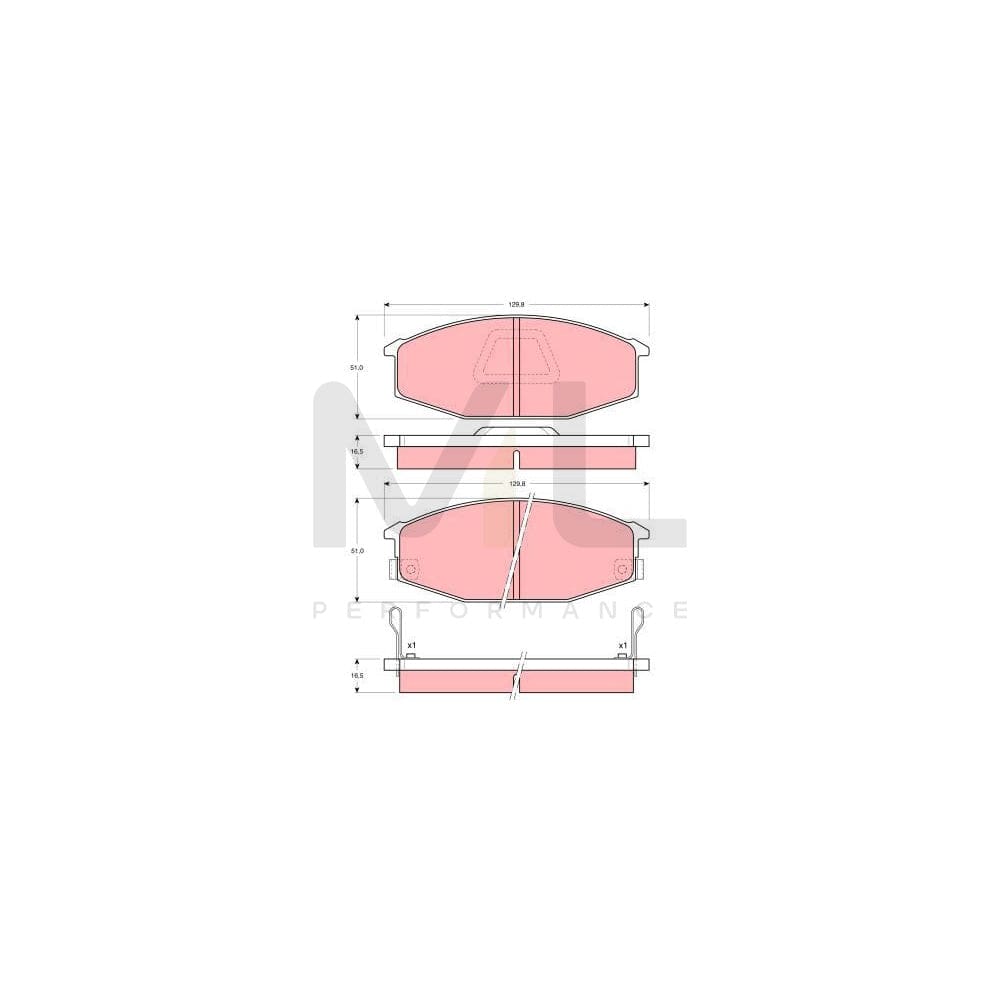 TRW Gdb369 Brake Pad Set For Nissan Urvan Incl. Wear Warning Contact